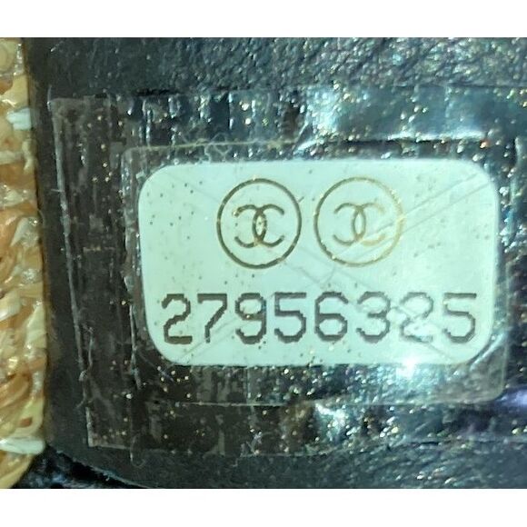 Chanel Deauville Logo Shopping Tote Printed Raffia Large Black, Neutral - Picture 9 of 9